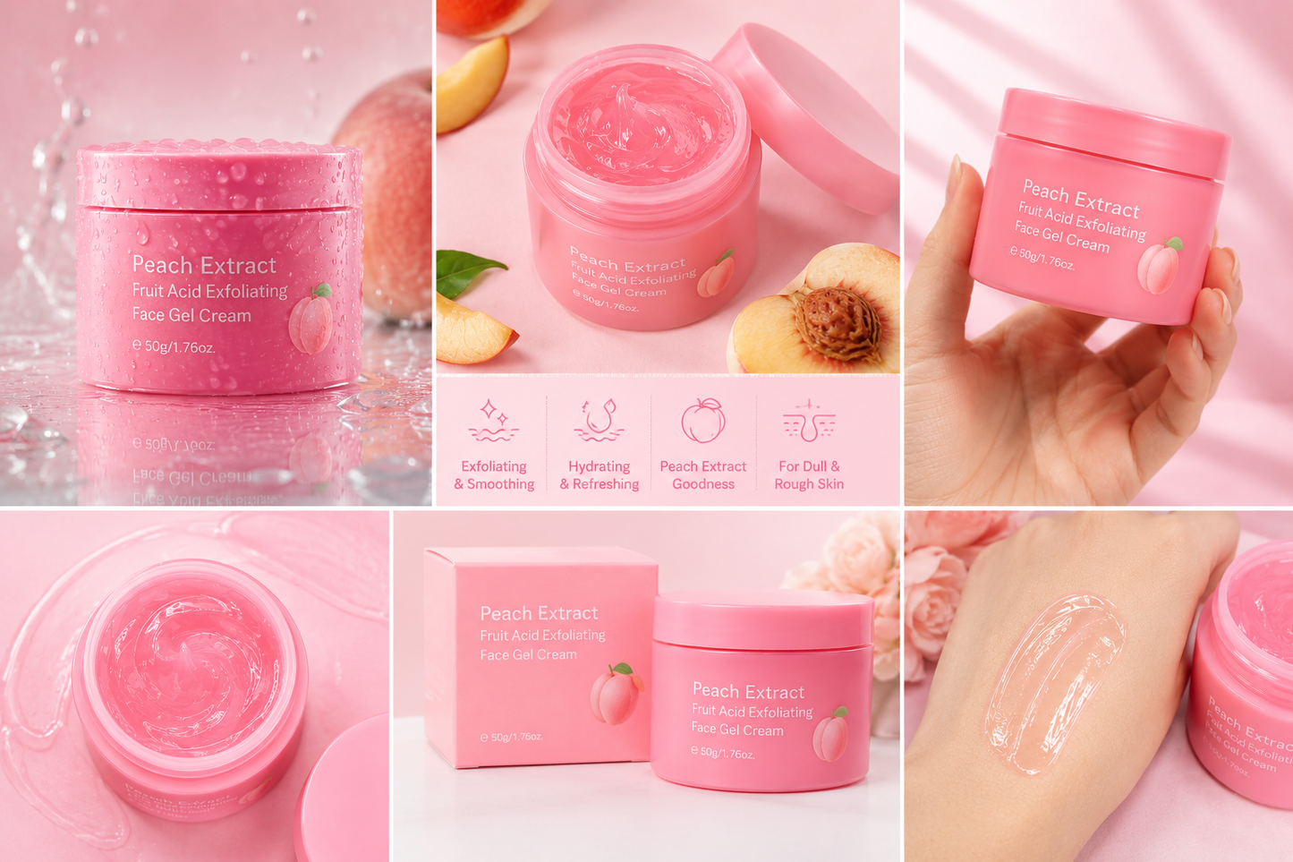 Peach Extract Fruit Acid Exfoliating Gel Cream – Smooth & Radiant Skin