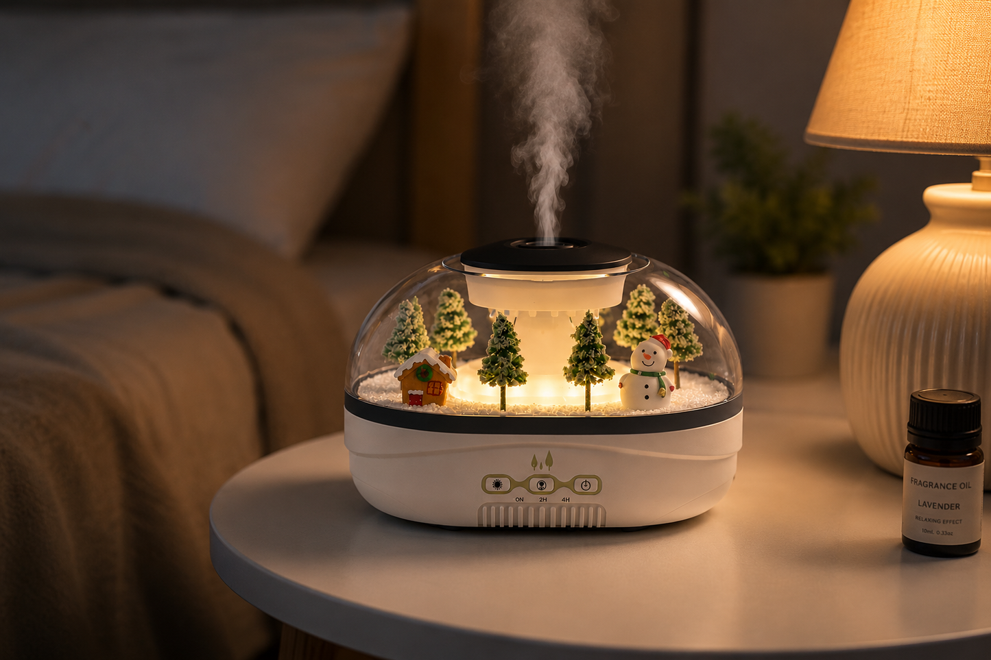 Raindrop Aroma Diffuser Humidifier with Mini Landscape Light