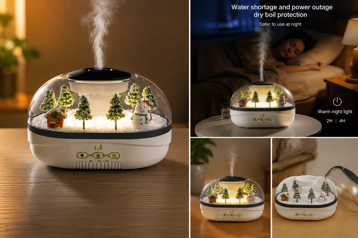 Raindrop Aroma Diffuser Humidifier with Mini Landscape Light