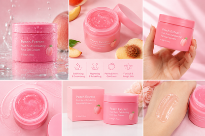 Peach Extract Fruit Acid Exfoliating Gel Cream – Smooth & Radiant Skin